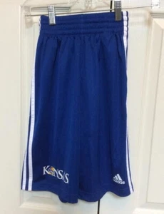 KU Adidas Basketball Shorts Climalite Royal Blue Boys Size 2XS New - Picture 1 of 4
