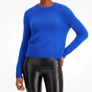 MaxMara Weekend Mohair blend Blue Crew Neck Fisherman Sweater Textured Knit S - Picture 1 of 9
