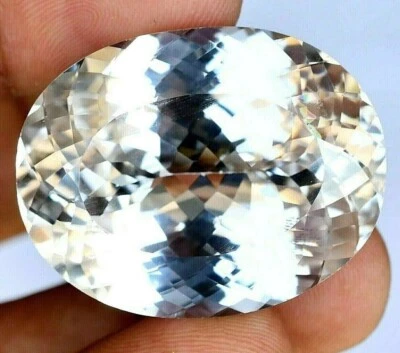 Natural White Sapphire 400 Ct Oval Cut Certified Faceted Loose Gemstone - Image 1 of 4