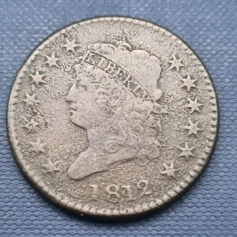 1812 Classic Head Large Cent 1c Better Grade VF - XF Details #51322 Cover