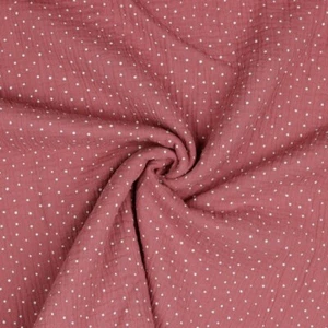 Musselin Stoff Windelstoff Mulltuch Double Gauze TUPFEN ROSENHOLZ EUR 10,98/m - Bild 1 von 2