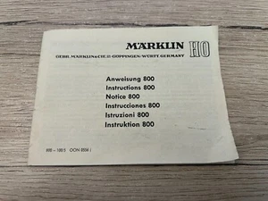 Märklin 800 Instruction Connection And Operation The Electric Train Good State - Picture 1 of 1
