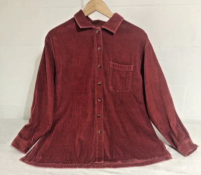 LL Bean Shirt Womens 1X Wide Wale Corduroy Button Up Cowgirl Lodgecore Oversize - Image 1 of 4