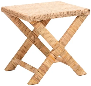 Farica Natural Brown Rattan Rectangular Accent Bench - Picture 1 of 1