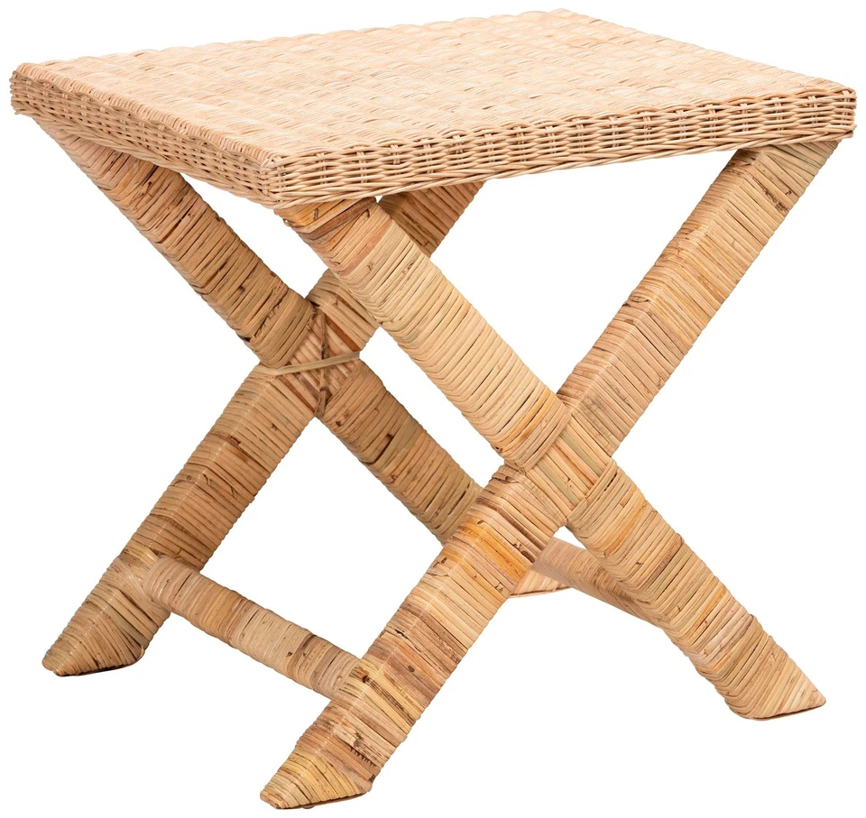 Farica Natural Brown Rattan Rectangular Accent Bench - Image 1 of 1