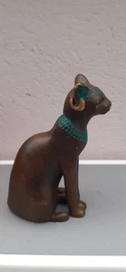 The Franklin Mint Curio Cabinet Metal Egyptian Cat Figurine - Picture 1 of 5