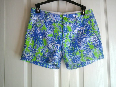 LILLY PULITZER THE CALLAHAN SHORT SIZE 00 GREEN BLUE WHITE EUC - Image 1 of 4
