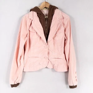 Plugg Jeans Sudadera con Capucha Chaqueta Juniors Grande Rosa Marrón Aspecto en Capas Años 90 Y2K * - Imagen 1 de 10