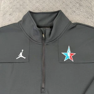Jordan Brand Sweatshirt NBA All Star Chicago Pullover 1/4 Zip Black Men 2XL - Picture 1 of 13