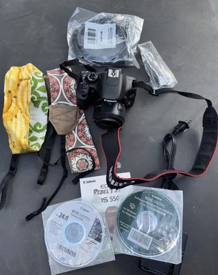 CÁMARA DIGITAL CANON EOS Rebel T2i 550D DSLR con lente EF 50 MM F1.8 II probada limpia Foto 1 de 4