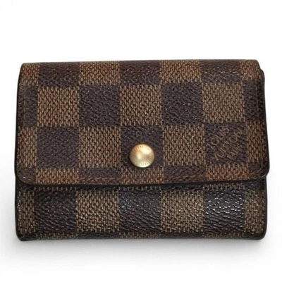Auth Louis Vuitton N61930 Damier Porte Monnaie Plat Coin Case LV F/S - Image 1 of 4