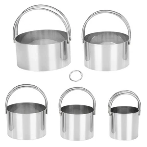 5PCS/Set Biscuits Cutter Stainless Steel Round Cookies Cutter With Handle Ba SPG - Picture 1 of 12