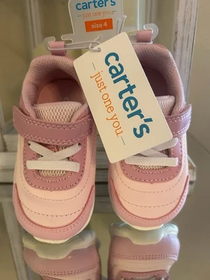 Carter's Baby Girl Pink Sneakers With Breathable Mesh Size 4 - Image 1 of 4