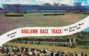 Postcard Arkansas OAKLAWN RACE TRACK Hot Springs Nat'l Park  c1950s-60sm NrMINT - Picture 1 of 2