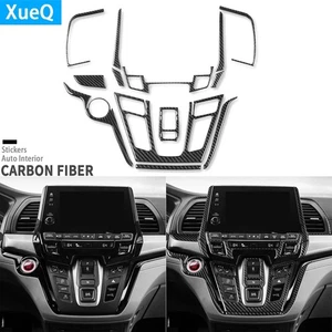 13Pcs Real Carbon Fiber Center Console AC CD Panel Cover For Honda Odyssey 18-25 - Picture 1 of 23