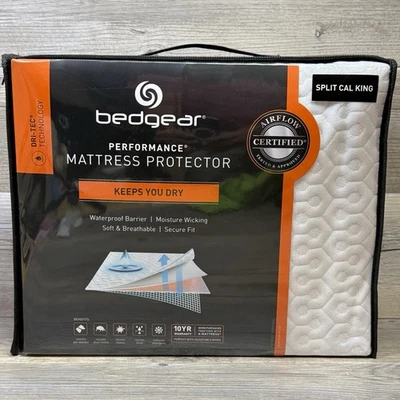 Bedgear Split Cal King Mattress Protector Dri-Tec Airflow Performance 36x84 in. - Image 1 of 4