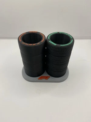 FJW CREATIONS Pirelli Style Tyre Stack Desk Organiser —Motorsport Pen Holder F1 Gift