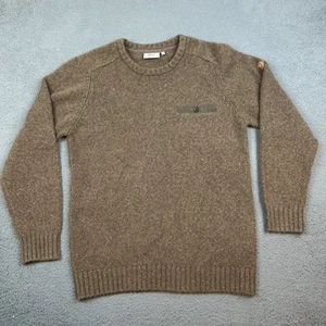 Suéter grueso tejido lana marrón grande Fjallraven Lada cuello redondo para hombre - Imagen 1 de 12