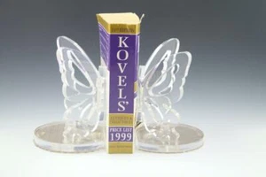 Lucite Acrylic Clear Plastic Butterfly Bookends - Bild 1 von 9