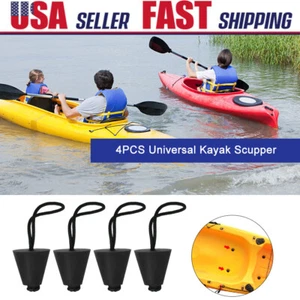 4Pcs Universal Kayak Scupper Plug Kit Canoe Drain Holes Stopper Bung Accessories - Picture 1 of 12