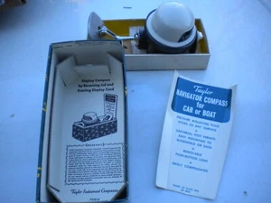 Vintage ~ Taylor NAVIGATOR Compass Self-Illuminated w/ Orig Box Manual RARE - Foto 1 di 3