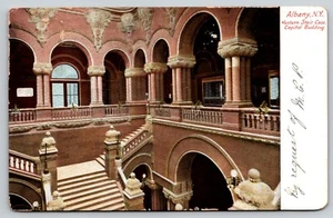 Estuche de postal escalera occidental edificio capitolio Albany Nueva York espalda indivisa - Imagen 1 de 2