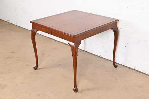 Kindel Furniture Queen Anne Carved Mahogany Petite Extension Dining Table Cover