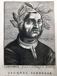 Jacopo Sannazaro 1682 Poète Napoli San Nazaro Italie Rare Gravure Mergellina - Bild 1 von 5