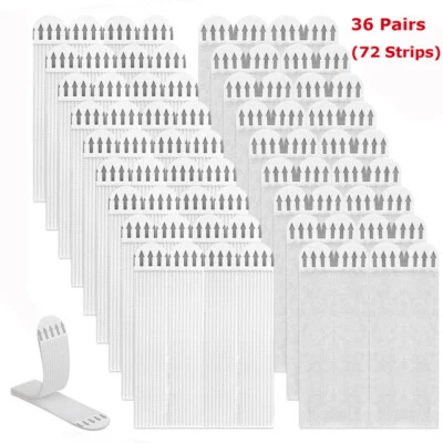 36 Pairs Picture Hanging Strips Heavy Duty Adhesive Large Narrow Mounting Tapes