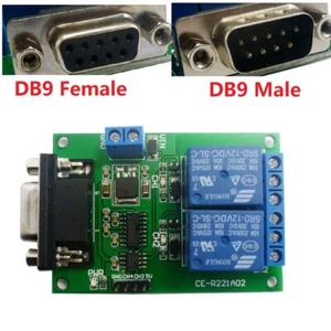 DC 12V DB9 Female/Male RS232 UART Switch Board COM Serial port Relay Module PLC - Picture 1 of 10