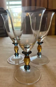 Three (3) Mikasa Kensington Clear Amber 7-1/4” Iced Tea / Goblets - Picture 1 of 2