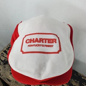 Cappello berretto vintage Charter Kentucky's Finest rosso/bianco Gatsby Cabbie regolare una linguetta - Foto 1 di 9