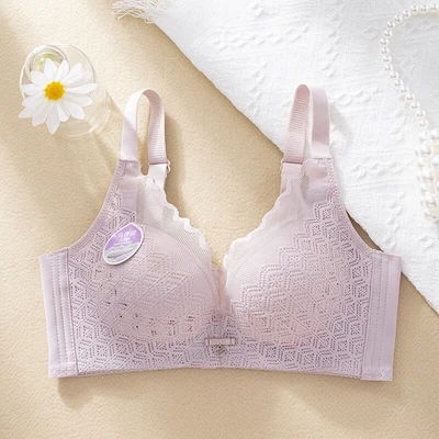 Sexy sujetador sin acero ajustable push up copa delgada transpirable de algodón para mujer Foto 1 de 4