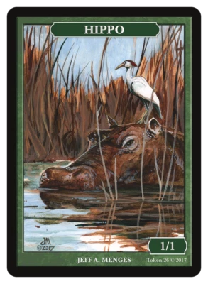 Hippo 1/1 Token by Magic Artist Jeff A. Menges MTG Magic Token Givememana - Bild 1 von 2