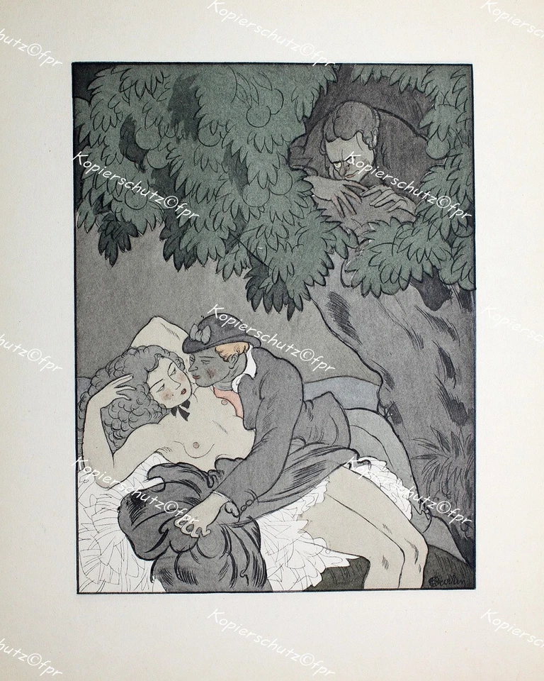 Charles Martin Voyeur Voyeurismus Nacht Gebüsch Breast Nude Akt Erotik Peeper - Bild 1 von 1