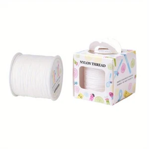 1roll Nylon Thread White 0.8mm about 98.43yards/roll(90m/roll) - Picture 1 of 7