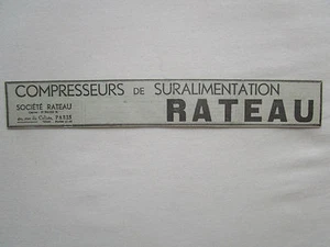 1932-34 PUB SOCIETE RATEAU LA COURNEUVE COMPRESSEURS DE SURALIMENTATION AD - Picture 1 of 1