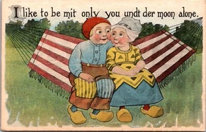 I Like to Mit Only You Undt Der Moon Alone Dutch Kids Postcard - Picture 1 of 2