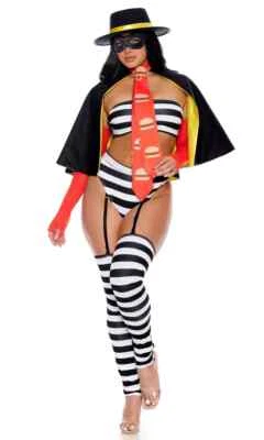 OPEN BOX Burger Bandit Sexy Character Halloween Costume 6 PC - ON SALE - Image 1 of 2