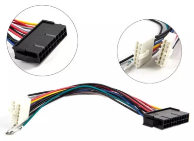 20 Pin ATX To 2 Port 6 Pin PSU AT Power Adapter Cable - 286 386 486 586 Computer - Image 1 of 4