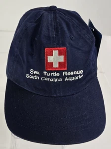 Sea Turtle Rescue South Carolina Aquarium Navy Blue Hat Perrin Adjustable Youth - Picture 1 of 9