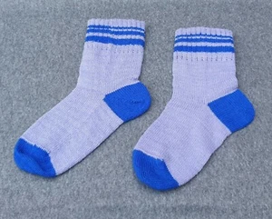 Knitted children socks Size UK 4-5 EU36-37 Foot lenght 23 cm material wool - Picture 1 of 6