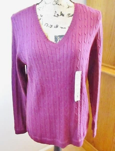 NWT!!  Croft & Barrow Women's Long Sleeve, V-Neck Sweater, Maroon, Size L - Picture 1 of 12