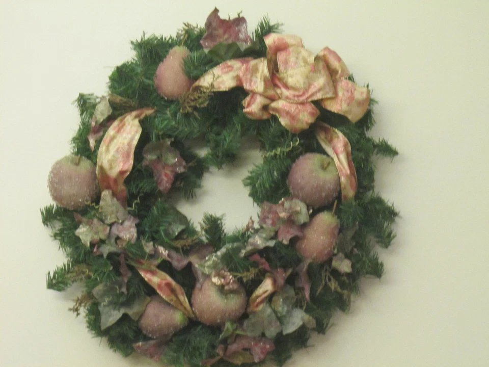 Otoño Invierno Elegante Guirnalda Vacaciones Navidad 24 pulgadas Peras Manzanas Cinta  Foto 1 de 4