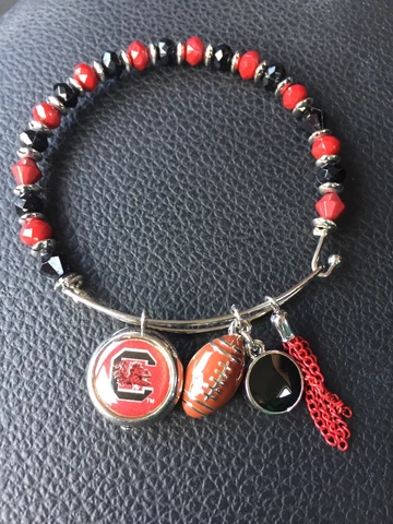 South Carolina Gamecocks Logo College Football Beaded Bracelet Cover