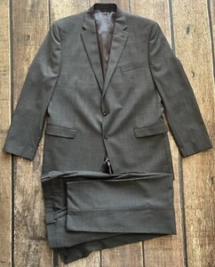 LAUREN RALPH LAUREN 100% WOOL 2 PIECE SUIT GRAY MENS 46L 38X32 EXCELLENT - Picture 1 of 14