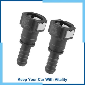 Universa Pack(2) 3/8 to 3/8 Fuel Line Quick Connect Straight Push-On Single Barb - Picture 1 of 6