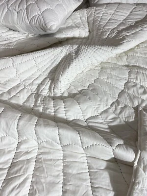 White Cotton quilt king cotton blanket cotton comforter queen bedding set - Image 1 of 4