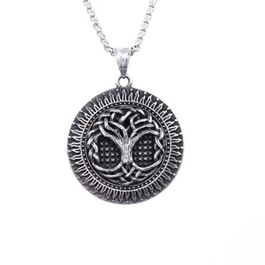 Collar colgante de acero inoxidable árbol de la vida vikingo para hombre joyería - Imagen 1 de 5
