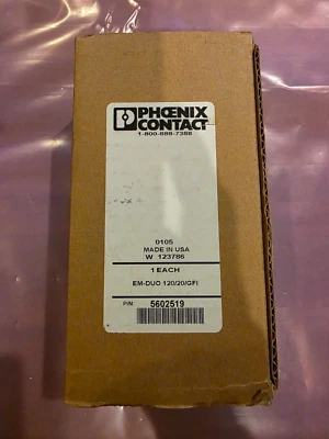 NEW PHOENIX CONTACT DIN-RAIL MOUNT  GFCI POWER OUTLET EM-DUO 120/20/GFI 5602519 - Image 1 of 4